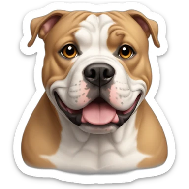 man half man half american bully face sticker