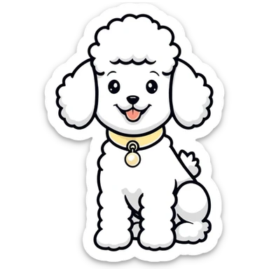 A poodle with pearls sticker