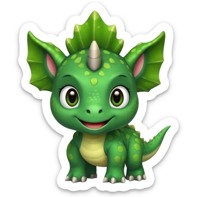 Cute dinosaur like a triceratops but a girl Dino  sticker