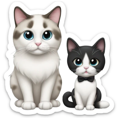 2 cats one is a ragdoll and the other is a tuxedo cat sticker