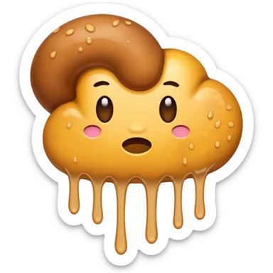 Mix the water drops emoji with the poop emoji to make a liquid diarrhea emoji sticker