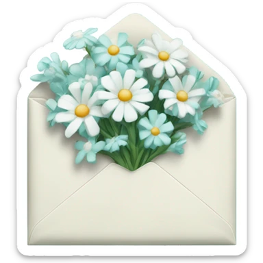 tiffany envelope with white flowers sticker