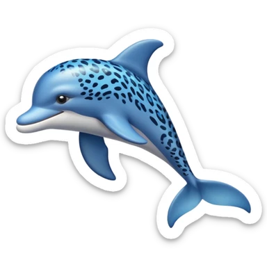 the dolphin emoji, but instead of blue skin it has leopard skin on the whole body (no blue anymore) and only one fin on the back like normal dolphins sticker