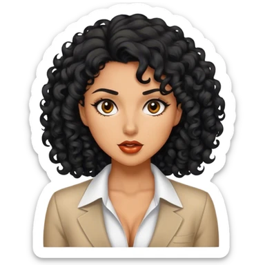 Girl boss,skin brunnette,curly black, and sexy  sticker