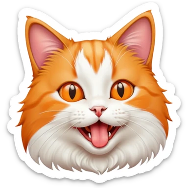cat sticking out tongue  sticker