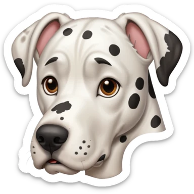 white Great Dane with black spots sticker