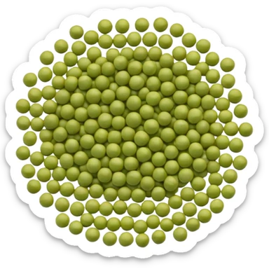 scatter of dried split peas, matte, muted green and yellow-green, smooth, round edges, slightly flattened, clean break, no bowl or scoop, apple emoji style, soft lighting, transparent background, emoji scale sticker