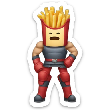 frenchfries-fighter sticker