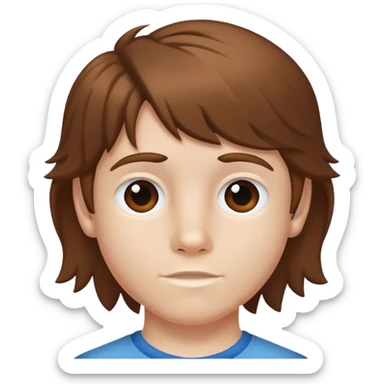 Little white boy with a mullet named Kaedyn Koproski brown hair sticker