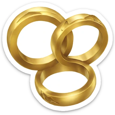 2 gold rings with damage sticker