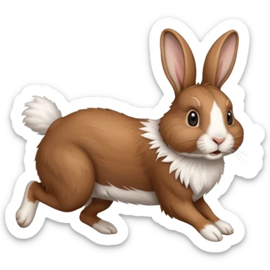 High resolution of a running farm rabbit sticker