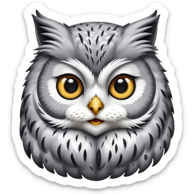 The owl with cat's face sticker