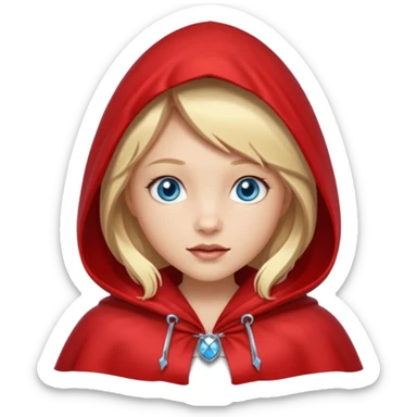 little red riding hood with blonde hair without fruit and with blue eyes sticker