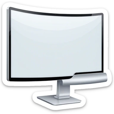 Create a professional emoji for UX/UI design. Show a curved monitor with 2 windows : one displaying white empty page, and the other showing the completed web interface. Use modern, professional colors. Do not include any emojis or smiley faces. Make the background transparent. sticker