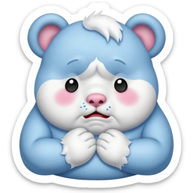 FAT carebear that is crying. sticker