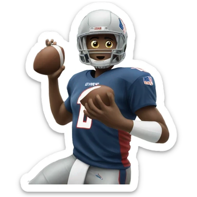 America Football Quarterback throwing a football sticker