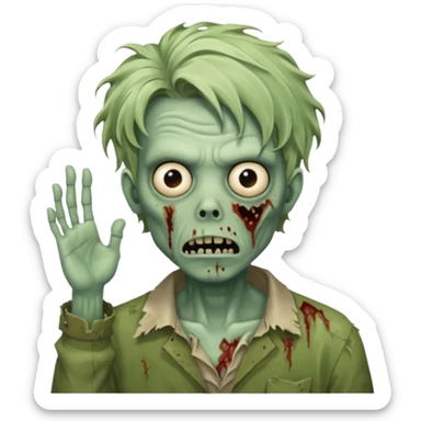 um zombie com o penteado wave sticker