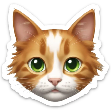 Ginger kitty and big Mainecoon with green eyes and black,white ginger color sticker