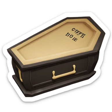 The coffin with the inscription HSE sticker