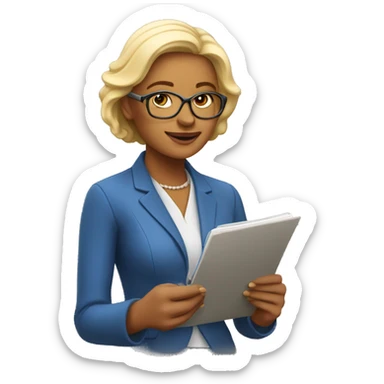 Warm , honest, beautiful and charming lady who counsel , coach and taking notes to help others sticker