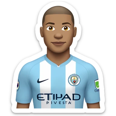 kylian mbappe with Manchester city jersey sticker