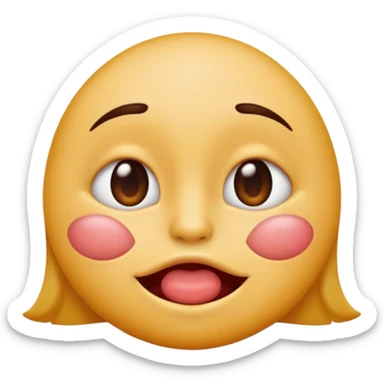 

I'd like an emoji with slightly squinty eyes, a mouth giving a tight kiss with little creases around the lips sticker