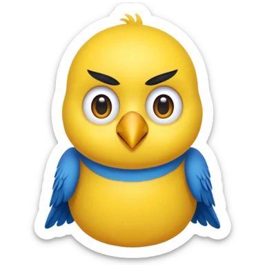 Pappagallo giallo e blu con il giallo sul petto le ali e la coda blu e la fronte poco poco verde sticker