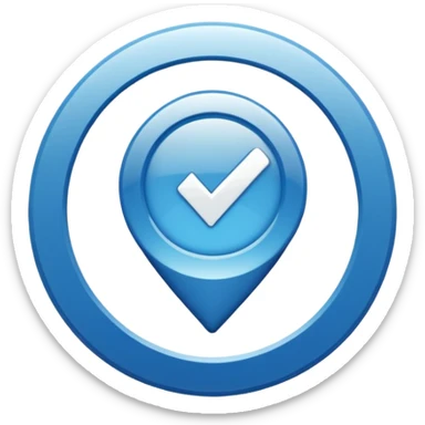 Creates a high-resolution image of the blue Meta (Facebook and Instagram) certification badge, with a white checkmark inside a blue circle, on a transparent background. The style should be simple sticker
