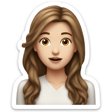 Pretty white girl with brown hair blowing a kiss  sticker