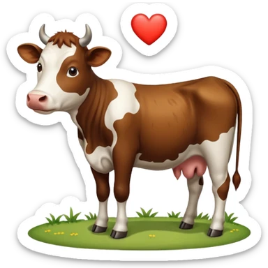 vaca con corazon para copiar y pegar en chat sticker