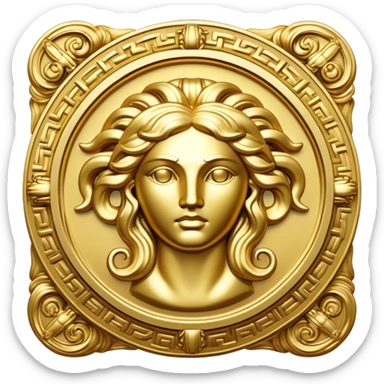 golden medallion versace medusa sticker