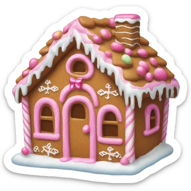 Gingerbread house with a pink bow  sticker