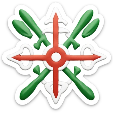 Green,white and red Zia symbol  sticker