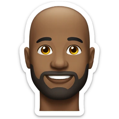 Bald black man muscular  sticker