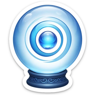 A mystical blue crystal ball scrying orb with swirling magic inside sticker