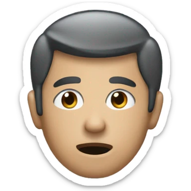 a person squinting in a suspicious manner sticker