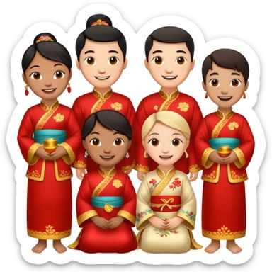 a bunch of friends emoji and they are chinese sticker