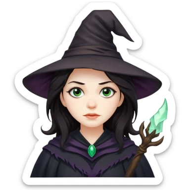 disheveled hair witch sticker