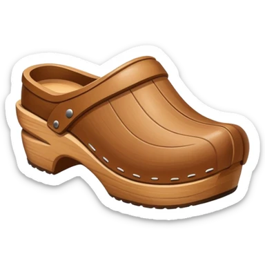 simple wooden traditional minimal clog  sticker