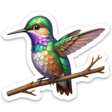 Sleepy hummingbird sticker