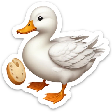 duck holding a loaf of bread sticker
