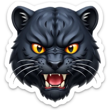 angry panther bust  sticker