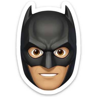 The below right one is perfect but just remove the hair and put batman mask on him  sticker
