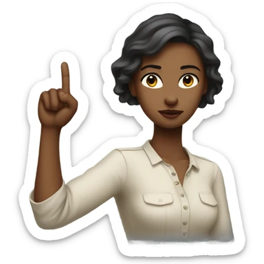 A girl flipping someone off with her middle finger not a peace sign sticker