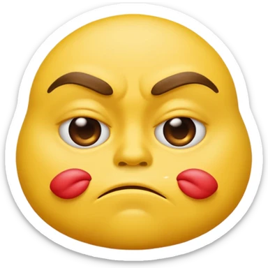 Make a grumpy kiss emoji sticker