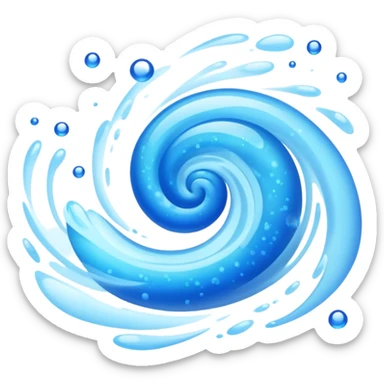 Cool blue air flowing, refreshing breeze with blue particles sticker