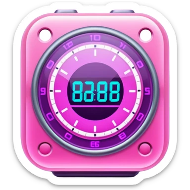 holographic purple and pink timer  sticker