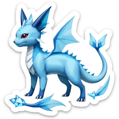 Salandit-Glaceon-Vaporeon-Salamence-hybrid-fusion (full body) sticker