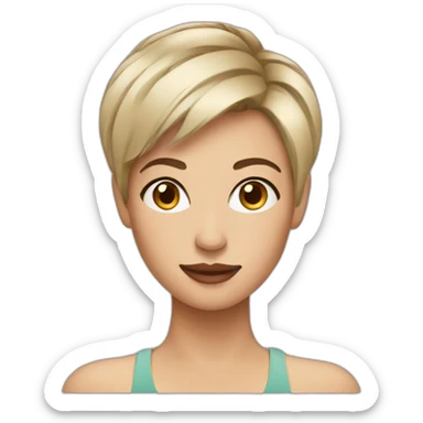 woman with asymetric pixie haircut sticker