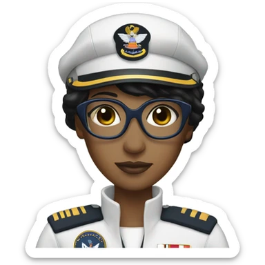 A women navy helicopter pilot with black hair sticker